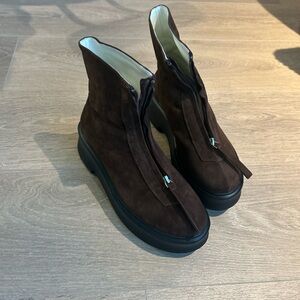 The Row suede brown boots